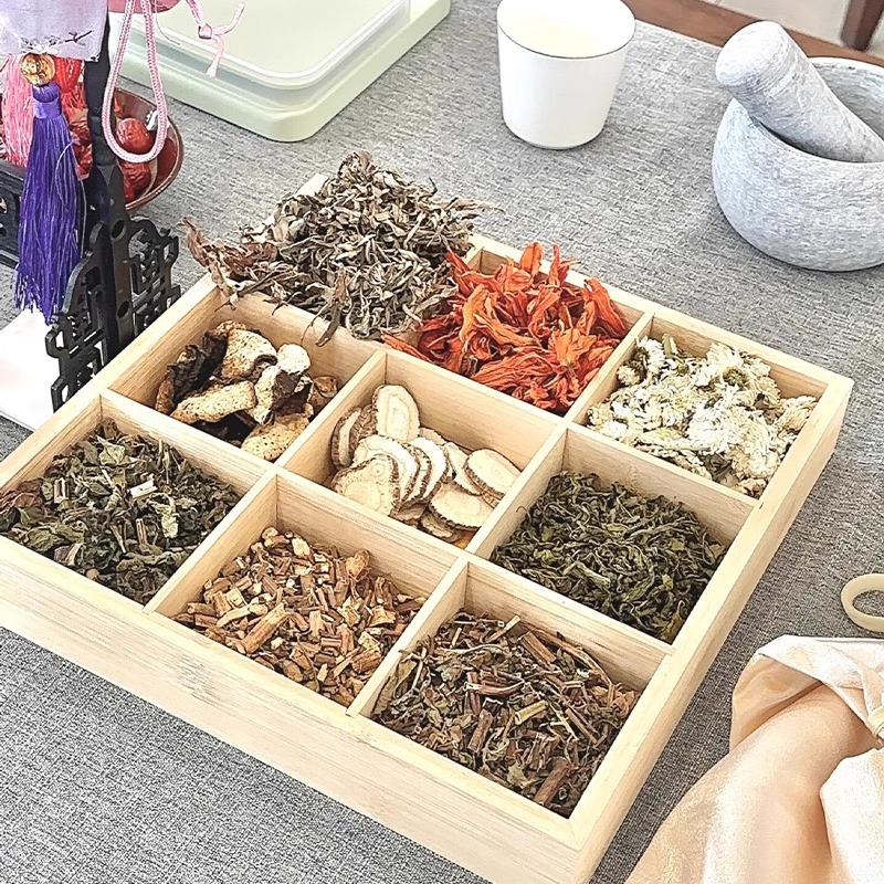 中医馆专用九宫格中药盒香料盒子中草药收纳盒香囊diy自制材料包 - 图0