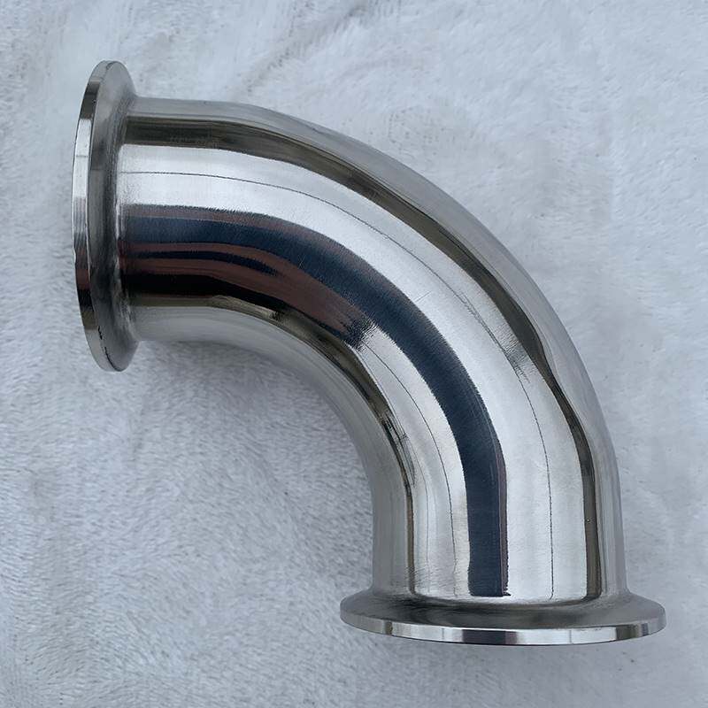 304不锈钢卫生级90度快装弯头焊接卡盘接头卡箍式弯管直角法兰压
