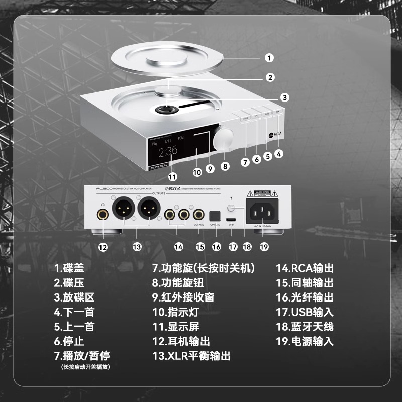 SMSL双木三林PL200数播CD机无损音频播放器蓝牙解码器hifi发烧-图1