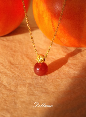 喜柿多多红色玛瑙项链女