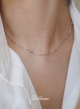 dellamo滟澜  纯银项链女款2026年新款配饰轻奢高级感锁骨颈链