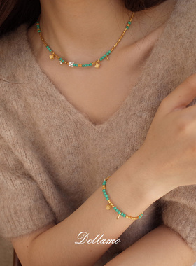 dellamo绿松石手链女秋冬配饰