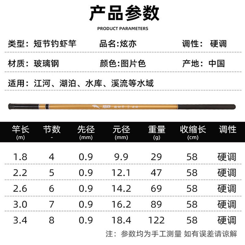 可伸缩儿童小孩短节迷你虾钩钓虾罗氏虾龙虾竿专用钓鱼套餐1.8米 - 图1