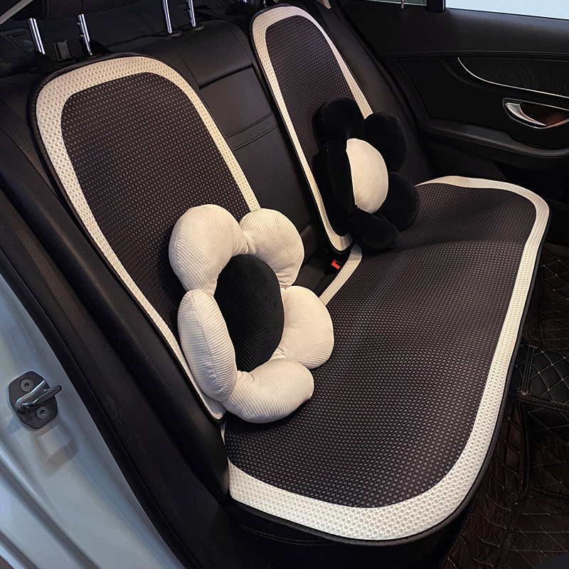 汽车坐垫夏季冰丝车垫四季通用网红小蛮腰后排单片车座垫三件套女