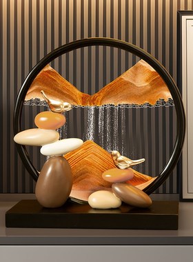 速发时装运转流沙画件摆轻奢办公室家居客厅玄关电视柜酒柜来饰品