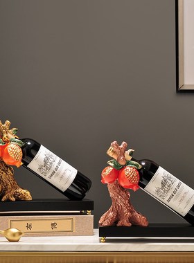 速发202新款新中式客饰酒柜电视柜装厅件摆品红酒架轻奢高端大气