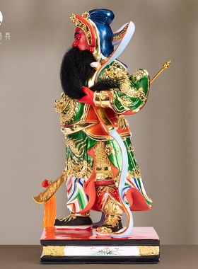 速发香樟木雕关公神像像奉像摆件家用关羽关二爷神供供奉武财神关