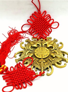 速发纯铜五福临门摆件招财蝙蝠挂件平安纳福家居装饰礼品镇宅