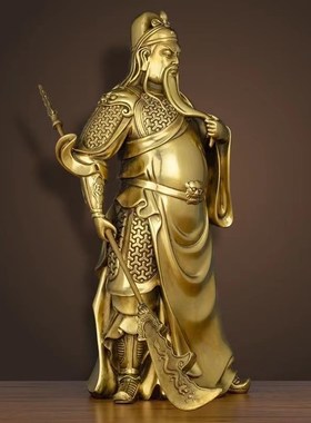 速发奉关公关二爷摆件纯黄铜武财神像客爷供铜佛像关羽武圣关老厅