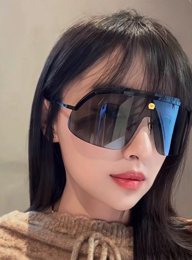 2026金亨泰同款墨镜女无框一体面罩大框护目防晒防紫外线太阳眼镜