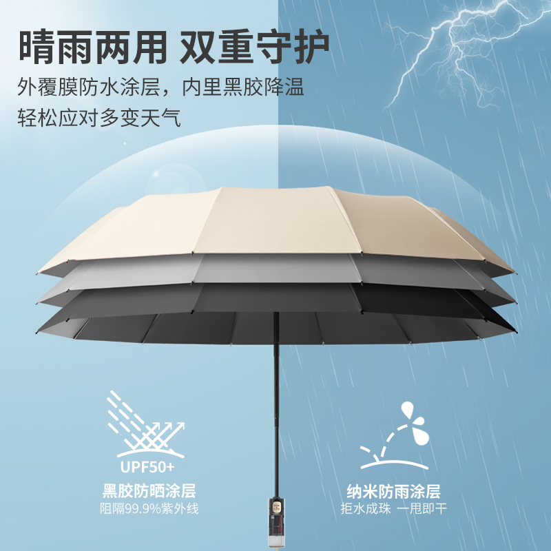 【K姐推荐】全自动雨伞女晴雨两用双人加大男士折叠防晒防紫外线