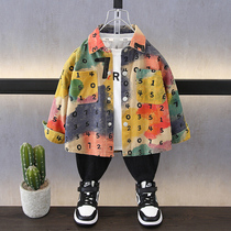Childrens clothing Mens Bau Spring Fall opening of the first autumn jacket Children mid-childrens loose foreign air blouses for leisure 2024 new