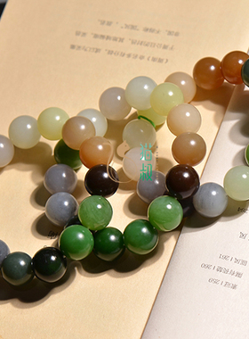 猫叔圆珠手串多宝白玉糖玉碧玉