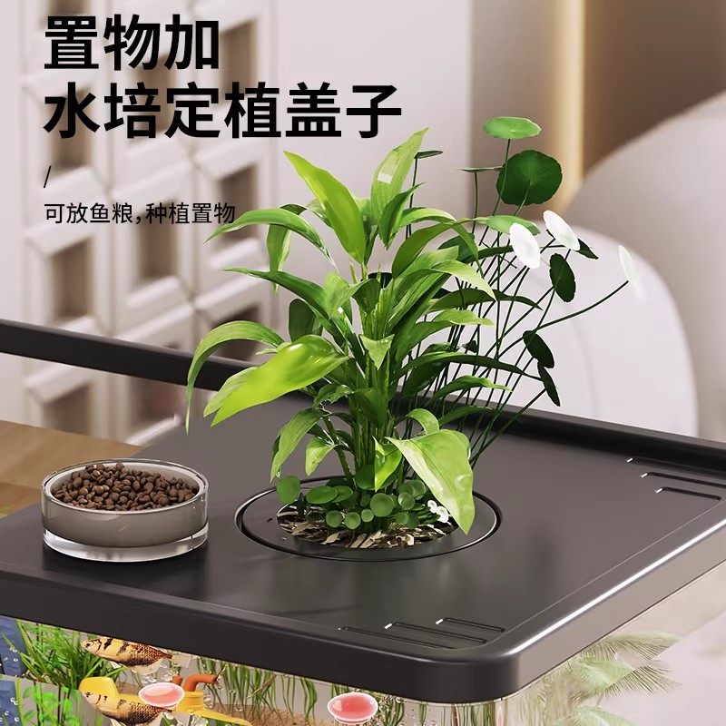 鱼缸小型客厅生态造景过滤制氧一体机2026新款带盖家用桌面金鱼缸,淘宝优惠券,粉丝福利购,淘宝优惠卷