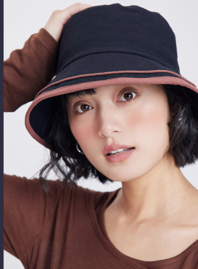 贝茵芬可调节日系棉感渔夫水桶帽