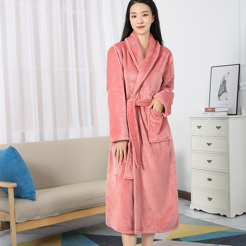 加厚珊瑚绒青年情侣男女晨袍冬睡袍 葡萄酷吧睡衣/家居服套装