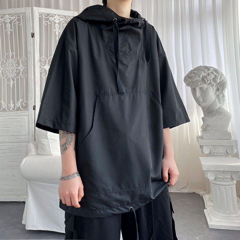 美式街头t恤男oversize冰丝感卫衣 纯饰服饰T恤