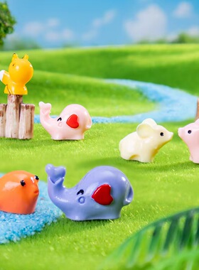 迷你可爱小动物桌面造景小摆件