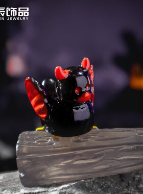 动物创意万圣节恶魔小鸭子摆件