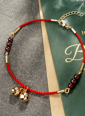 玖柒坊女合金石榴石原创设计红绳