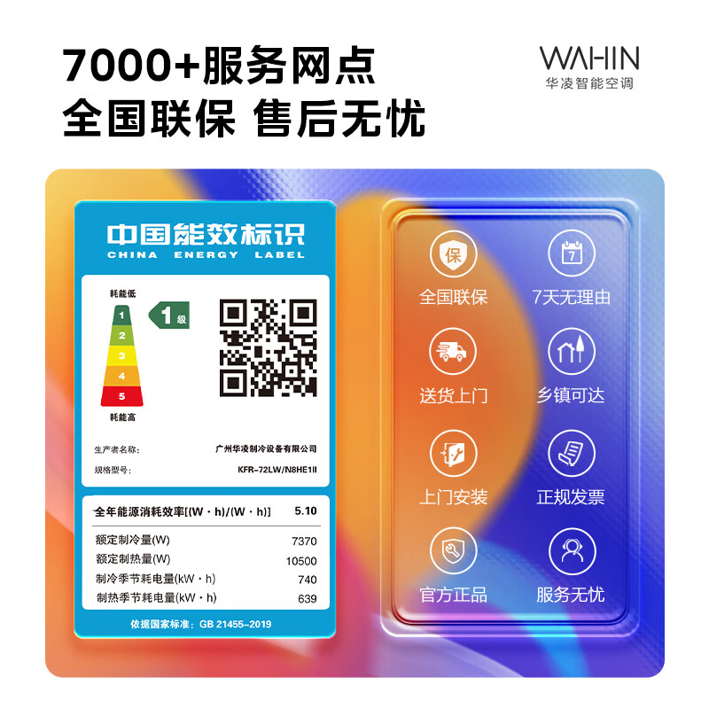 华凌空调神机二代3匹大柜机72HE1Ⅱ粉色超一级能效冷暖双排大风量 - 图3