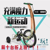 Leopard rider f Jian sports car Three generations without standing upright ultra-light folding and stacking dynamic generation step single wheel and half bike halfbi
