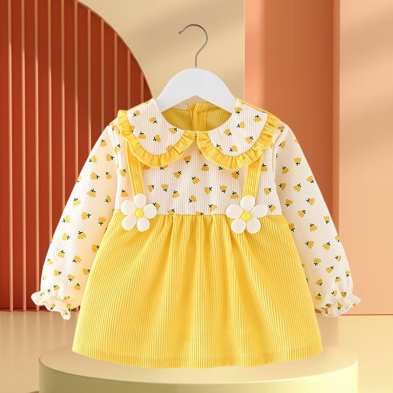 Baby girl smock outer wear princess dress autumn and winter baby