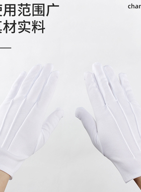 丹艺涤纶夏款单白手套