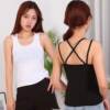 Women's solid color slim and versatile student suspender vest