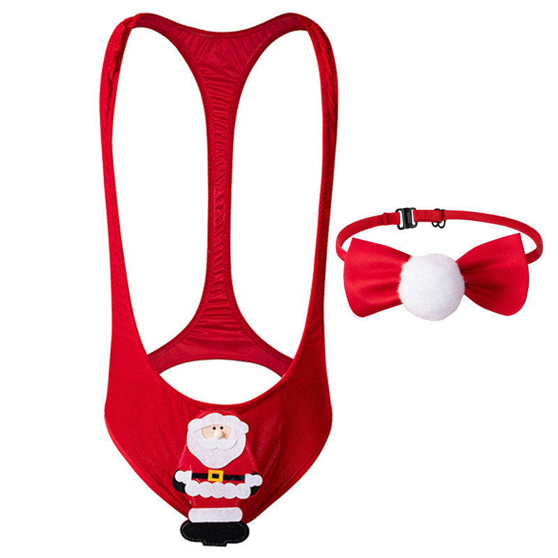 圣诞套装男士性感连体内衣裤后镂空连体背心成人夜店圣诞战袍COS,淘宝优惠券,粉丝福利购,淘宝优惠卷