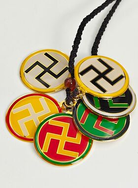 3CM单面铜六龙御天平安挂件