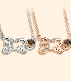 【情人节礼物】100种语言我爱你项链抖音同款爱的记忆项链女锁骨