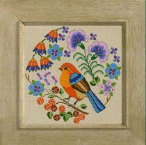 The burst source Huangtu reword ten flowers-embroidered small and medium paper bird drawing documents new