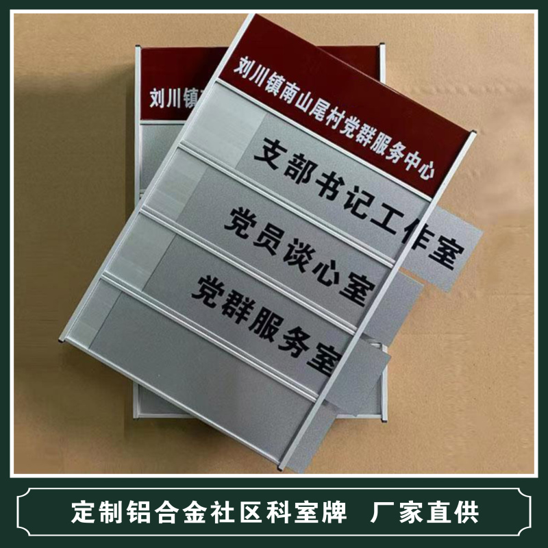 铝合金多行科室牌插槽可更换式抽插活动组合金属门牌社区铝门牌定 - 图2