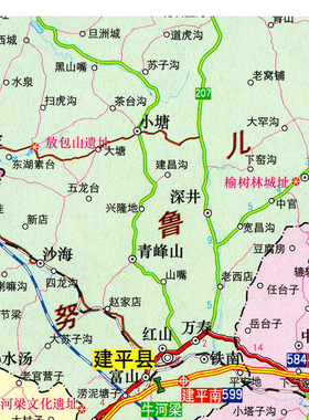 2026新款 朝阳市地图 墙贴 行政区划图 朝阳地图 交通海报地图