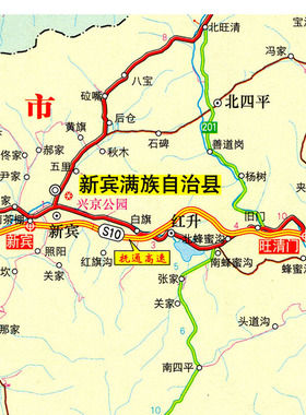 2026新款 抚顺市地图 墙贴 行政区划图 抚顺地图 交通海报地图
