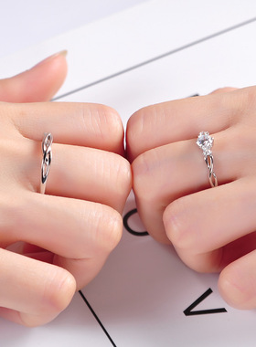 法国cherrykoko情侣戒指银一对男女款对戒轻奢小众设计高级感