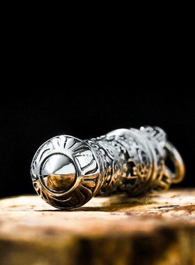 种花家无事牌99银楞严咒吊坠银挂件护身符金刚杵随身男女项链