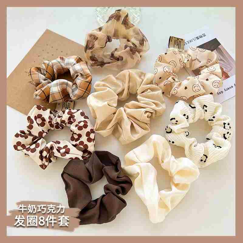 3/5/Pcs Silk Scrunchies Print Leopard Scrunchie Set Elastic - 图3