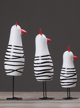 民间手工雕刻小鸡超市商场摆件