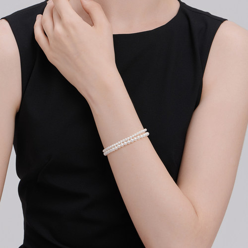 GiO珠宝 淡水珍珠小米珠手链弹力绳叠戴手串 - 图3