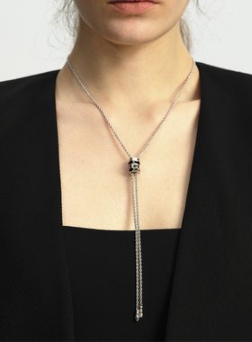 OINICIO黑滴胶转运轮抽拉长项链