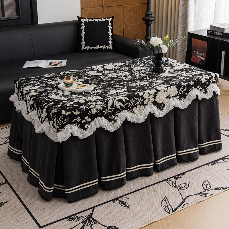 中古风黑色长方形烤火炉桌子罩套加厚茶几电炉罩电暖桌火炉套冬季,淘宝优惠券,粉丝福利购,淘宝优惠卷