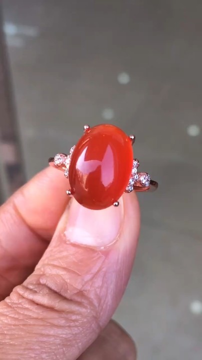 South Red Agate Ring Elegant Temperament Year of the Zodiac