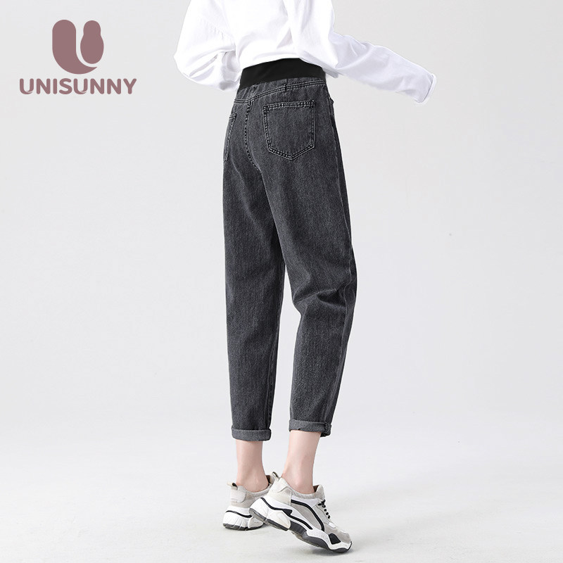unisunny孕妇外穿托腹裤老爹牛仔裤 unisunny孕妇直筒裤