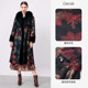 Ma Tiannu contrasting color printed fur collar sable coat