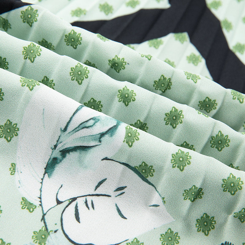 专柜正品马天奴女夏季新款绿色印花雪纺度假风半身裙流行裙子半裙,淘宝优惠券,粉丝福利购,淘宝优惠卷