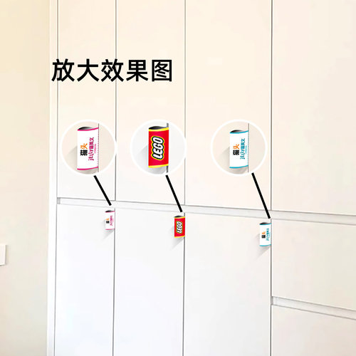 【新家的100个快递】乐高标签隐形柜门拉手抽屉暗门免打孔门把手 - 图2
