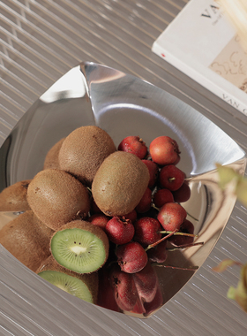 高端几何镜面不锈钢果盘收纳托盘