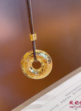 碎冰冰平安扣纯银项链女时尚轻奢